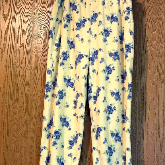 Warm fleece pants pink K floral blue - Picture 2 of 3